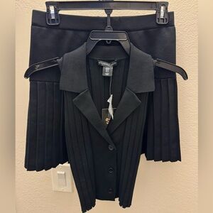 Sincerely Jules Black Mini Pleated Skirt Set